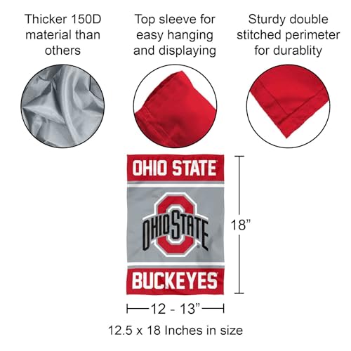 Ohio State Buckeyes Garden Flag - 13x18 Inch Double-Sided
