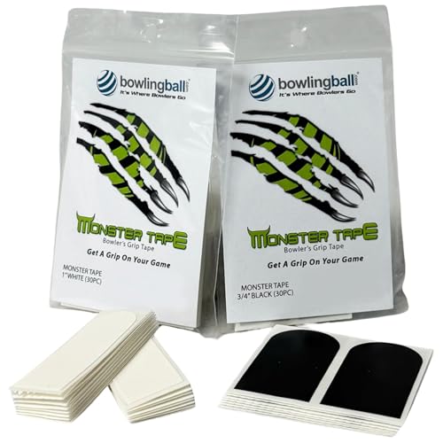 Monster Tape - Thumb & Finger Bowling Tape for Sizing - White Textured, 1" - 30 Piece Pack
