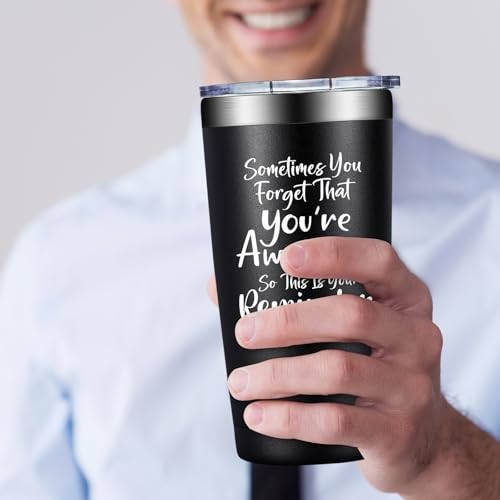 Black 20oz Inspirational Tumbler for Men - Motivational Gift & Double Wall Insulated Mug