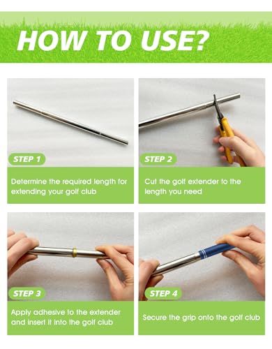 Hateenru Argent 2/5PCS Steel Golf Club Shaft Extensions 0.58-0.60 Inch Putter & Iron Length Adjuster Kit