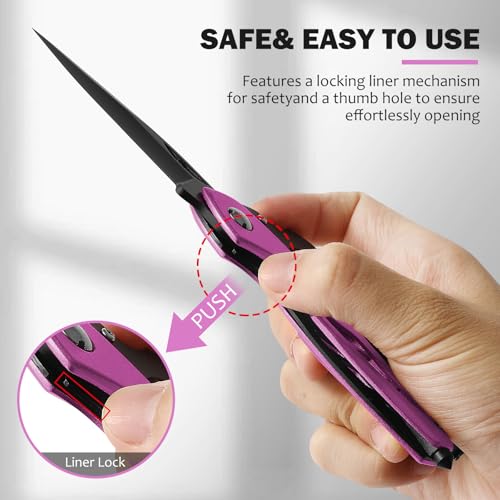 6-in-1 Pink Multitool Carabiner Knife - EDC Tool for Camping & Hiking