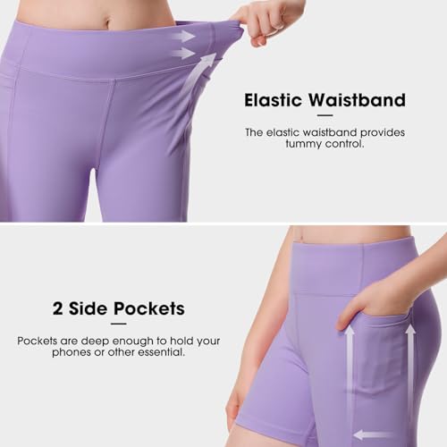 Girls' 4" Volleyball Biker Dance Shorts - Light Purple, 10-11 Years