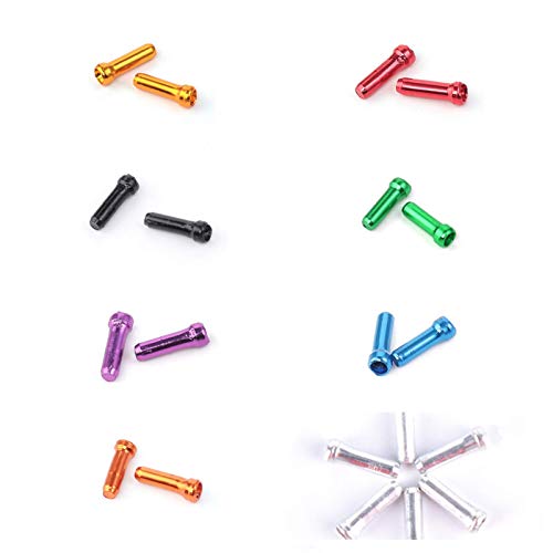 Bike Cable End Caps Crimps - Mixed Color Pack of 64 Pieces