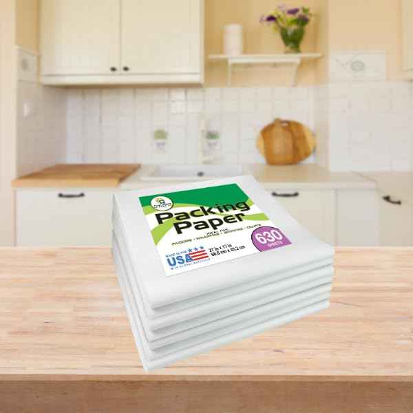 Packing Paper Sheets for Moving - 630 Sheets of Newsprint Paper - Must Have in Your Moving Supplies - 27" x 17" - Made in USA