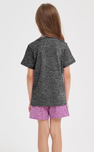 Quick Dry Sport T-Shirt for Girls & Teens - Gray, 9-10 Years