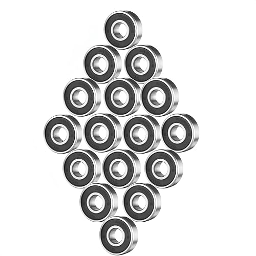 608-RS Ball Bearings - 16 Pack Rubber Sealed Deep Groove - 8x22x7mm