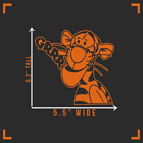 Tiger Cartoon Vinyl Sticker Decal - 5.5" x 5.5" - Orange