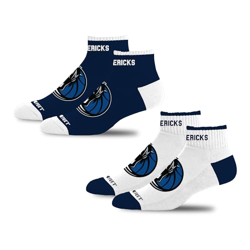Dallas Mavericks Kids Low Quarter Socks - 2 Pack Team Colors
