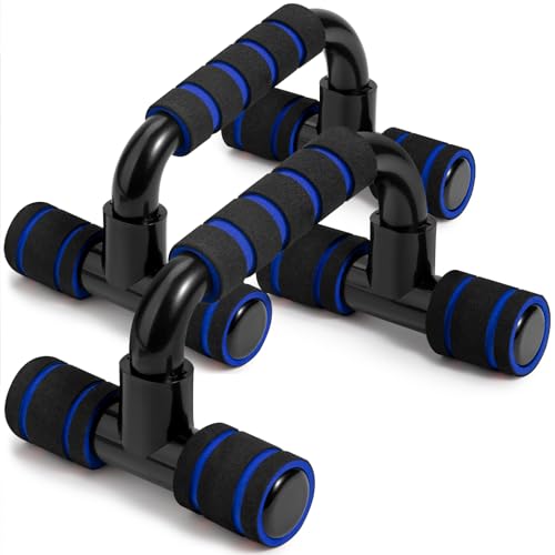 Ergonomic Push Up Bars - Portable Handles for Strength Training - Blue