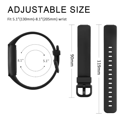 Silicone Sport Bands for Fitbit Inspire 3 - 2-Pack Black