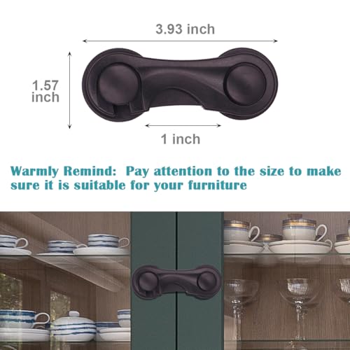 Cabinet Locks for Babies and Child Safety, 4 Pack Childproof Latches with Adhesive for Drawer Cupboards Closet and Pantry Door, Baby Proofing Fridge Lock for Protecting Kids Toddlers and Infants