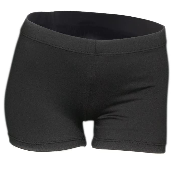 Girls' Sparkle Dance Gymnastics Shorts - Black, 7-8 Years