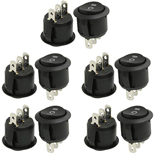 Rocker Switch 10-Pack SPDT ON/Off/On 6A/250V 10A/125V for Auto