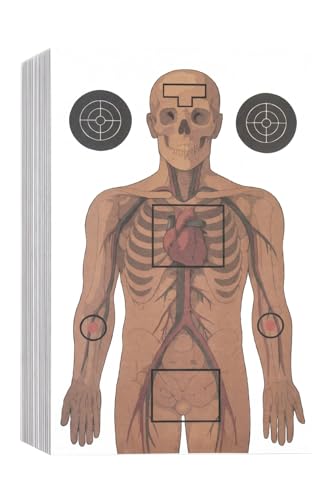 50 Pack Anatomical Shooting Targets - 14x22" Training Paper