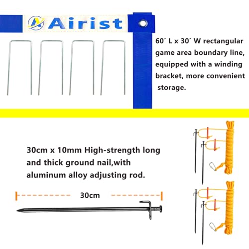 Heavy Duty Volleyball Net Set with Adjustable Poles - Blue