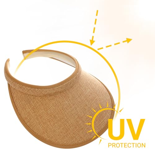 Rthjsfj 4-Pack Slip-On Wide Brim Sun Visor Hats for Women UV Protection (Multi)