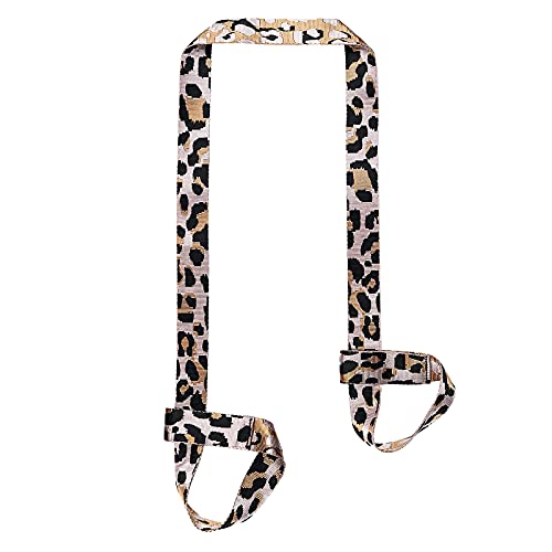 Adjustable Yoga Mat Strap - Durable Stretching Carrier - Pink Leopard, 5.9ft