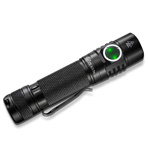 sofirn SC31 Pro 2000 Lumen Flashlight, Rechargeable Flashlight with Powerful SST40 LED 6500K, for EDC Camping Hiking Fishing Dog Walking (Black)