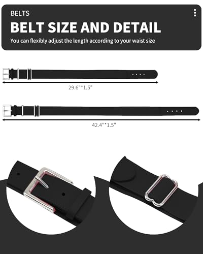 QBK Toddler Youth Baseball Softball Belt Black Adjustable 1 Pack for Boys Girls