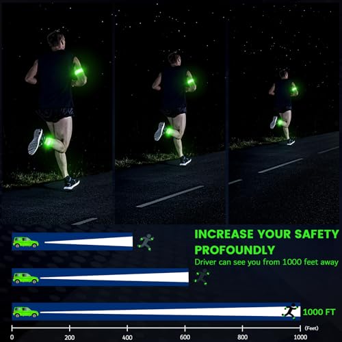 LED Reflective Armband for Running & Walking - Rechargeable Safety Light