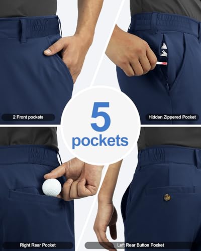 Outdoor Ventures Men's 11" Inseam Navy Crew Golf Shorts - Casual Hiking & Golf