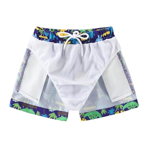 Boys Swim Trunks - Toddler Broad Swim Shorts UPF50+ - Dinosaurs B / 3-4T