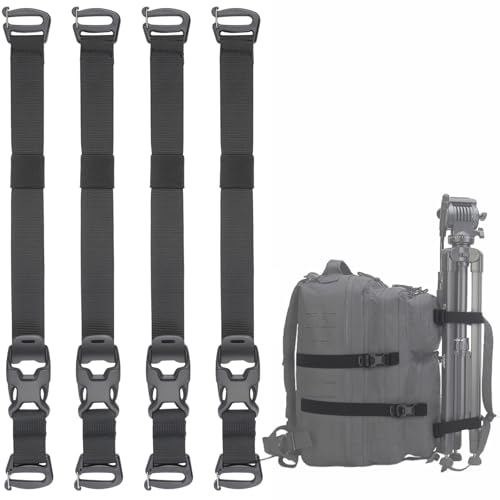 4 Pack Tactical Molle Backpack Straps Adjustable 20.8" Gear Attachments