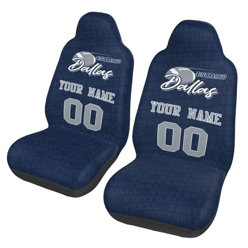 Personalized Car Seat Covers - Custom Name & Number - Dallas