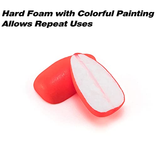 Fishing Floats 30 Pack - Oval Foam Strike Indicators - White with Dots, Medium (1/3" x 2/3")