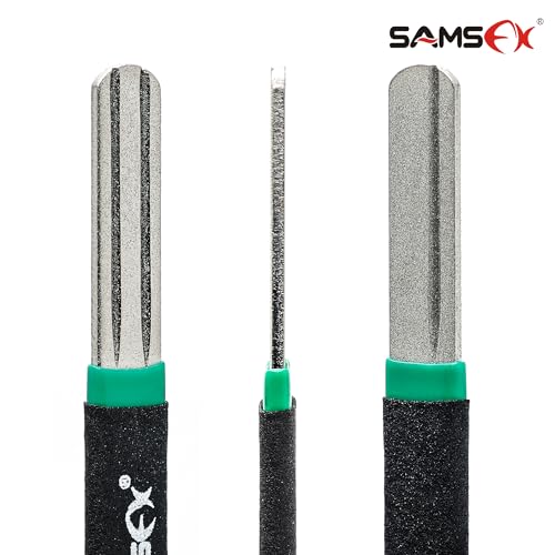 Fishing Hook Sharpener Tool - Double-Sided - 4" Black & Green Handle
