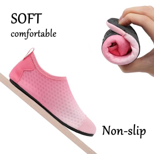 Kids Water Shoes Toddler Aqua Socks Pink Gradient Non-Slip Rubber Sole - Little Kid