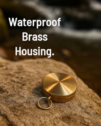 Glow in the Dark Brass Pocket Compass - Waterproof for Kids