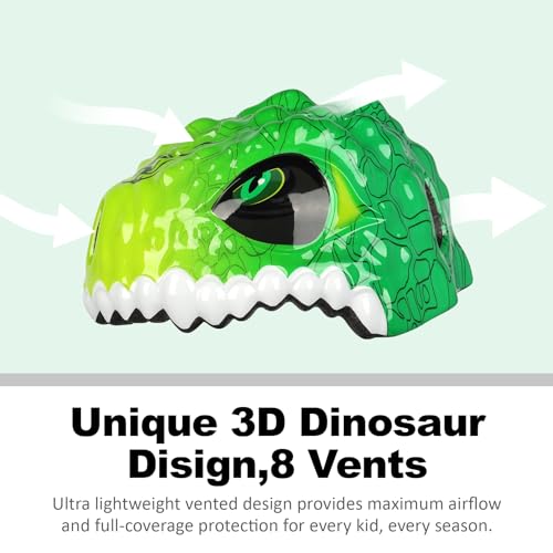 Toddler Kids Bike Helmet for Boys & Girls, Adjustable 48-54cm, Lightweight, Cartoon Animal Design