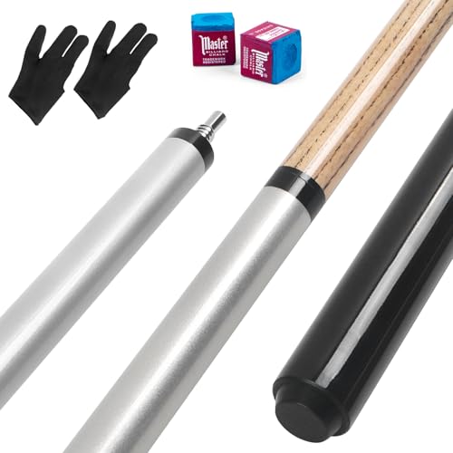 Kmise Carbon Fiber Break Cue 57 Inch, 21oz Low Deflection Billiard Stick, Silver