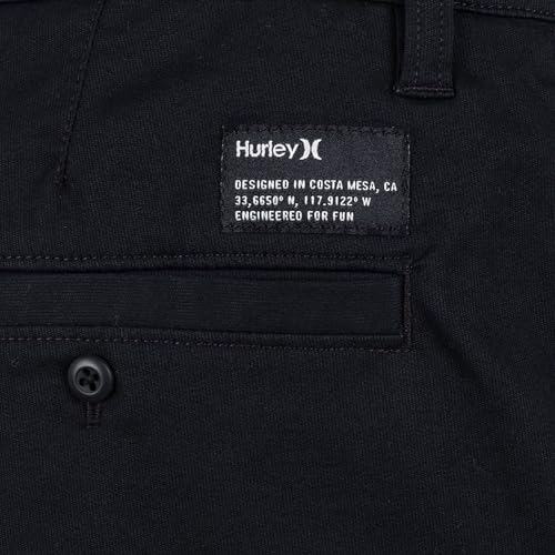 Hurley Men's Icon Cotton Walk Short 8" Inseam 19" Outseam Black, Button Closure