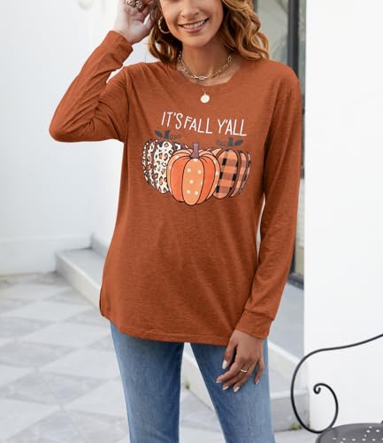 Baokuan Womens Pumpkin Graphic Sweatshirt Brown Large - Crewneck Casual Fall Long Sleeve