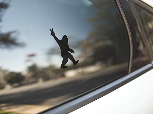 Bigfoot Peace Sign Vinyl Sticker - 2.65x4.5 Inches, Black