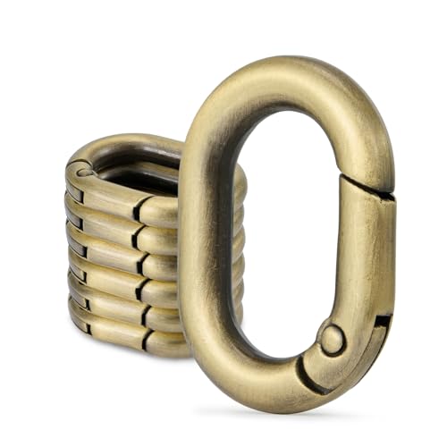 10Pcs Brass Metal Spring Oval Rings - 3/4 Inch Keychain Clips