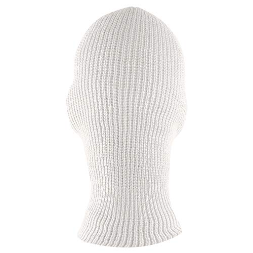 Thermal Knit Ski Mask - Full Face Cover - One Size - White