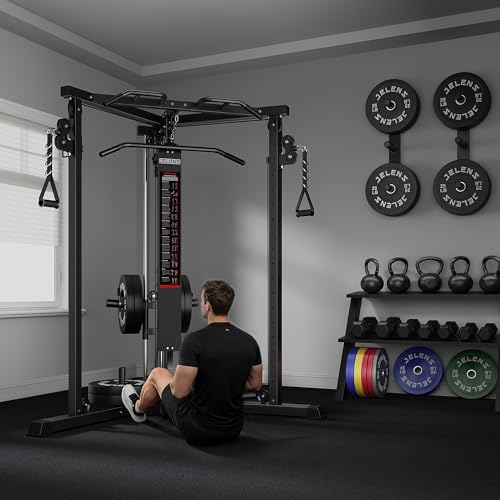 Cable Crossover Machine with High & Low Pulley System - Black