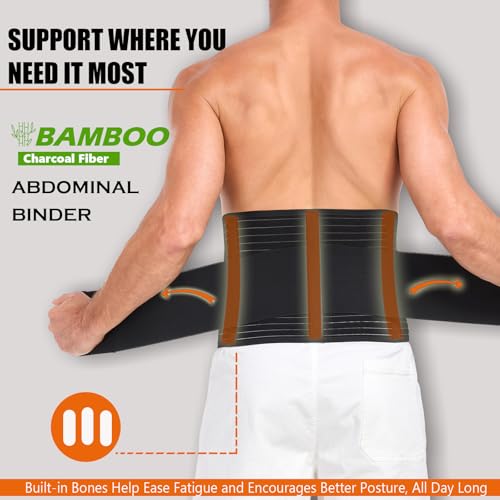 DOREIPA Black Large Abdominal Binder for Post-Surgery & Postpartum Recovery