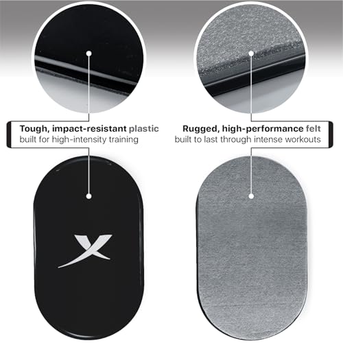 Exercise Sliders for All Floors - 2 PCS Black & Grey Gliders