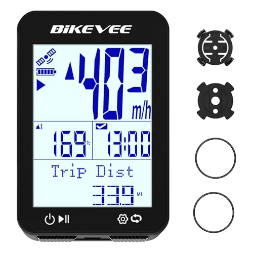 Wireless GPS Bike Computer - 2.4" Screen, 9 Languages, IPX7 - Black Standard Mount
