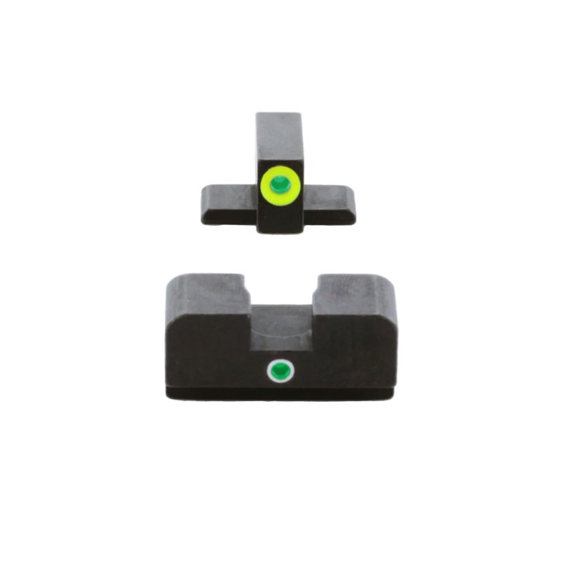AMERIGLO i-Dot Night Sight Set, Compatible with Sig Sauer Pistols Using #8 Front & #8 Rear | Green Tritium LumiGreen Outline Front Sight & Green Single Dot Rear Sight