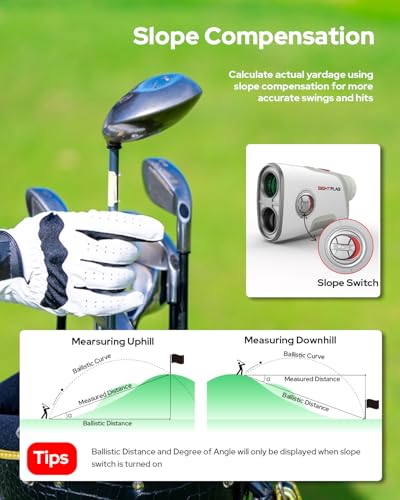 GF2 Golf Rangefinder with Slope - 1300 Yards, Gray