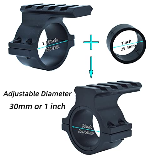 Tactical Scope Mount Ring Adapter with Picatinny Rail - 1 Pack
