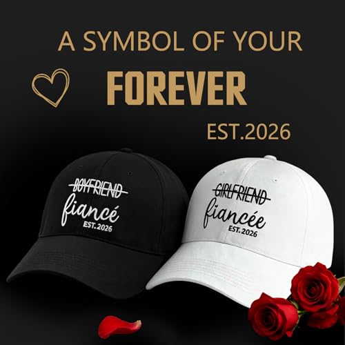 XDeFi Embroidered Wedding Hats - Fiance &Fiancee One Size, Bridal Party Baseball Cap
