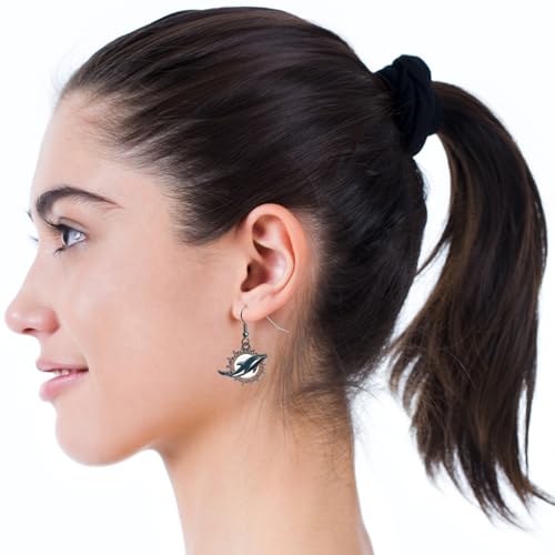 Miami Dolphins Women's Dangle Earrings - Team Color Charm