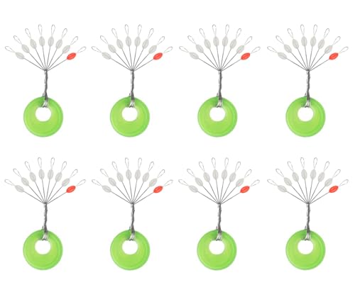 200Pcs Soft Silicone Fishing Bobber Stopper - Transparent Oval M