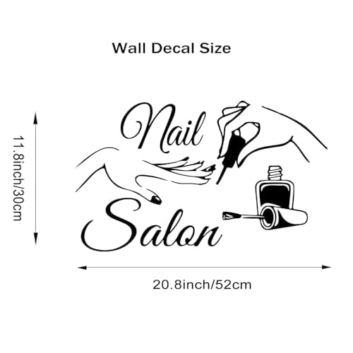 Lchen Nail Salon Wall Decal, Nail Polish Wall Sticker Removable Art Shop Store Decoration